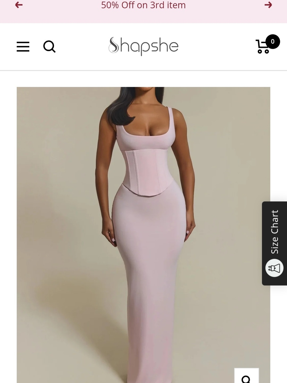 Shapshe Pink Corset Maxi Dress